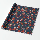 Leuke kerstsokken en traktaties inpakpapier (Uitgerold)
