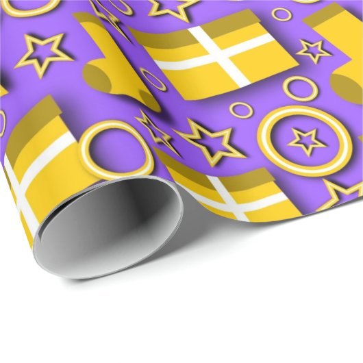 Leuke kerstspullen op Paarse Cadeaupapier (Rol Hoek)