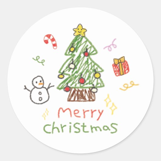 Leuke kerststickers ronde sticker (Voorkant)