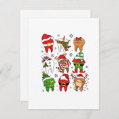 Leuke Kersttandheelkundige Tand Karakter Fun Feest Notitiekaartje (Voorkant / Achterkant)