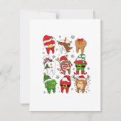 Leuke Kersttandheelkundige Tand Karakter Fun Vakan Notitiekaartje (Voorkant)