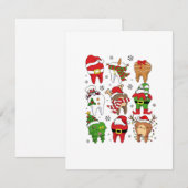 Leuke Kersttandheelkundige Tand Karakter Fun Vakan Notitiekaartje (Voorkant / Achterkant)