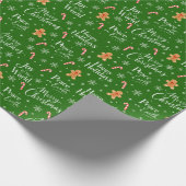 Leuke kersttekst met cute afbeeldingen cadeaupapier (Hoek)