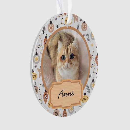 leuke kerstvakantie Aangepaste foto Ornament (voorkant)