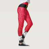 Leuke Kerstvakantie Rode Glitter Santa Pants Leggings (Rechts)