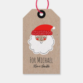 Leuke Kerstvakantie Santa Gift Label Cadeaulabel