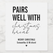 Leuke kerstvakantie wijn etiket (Enkel label)