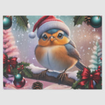Leuke kerstvogel zittend op een tak