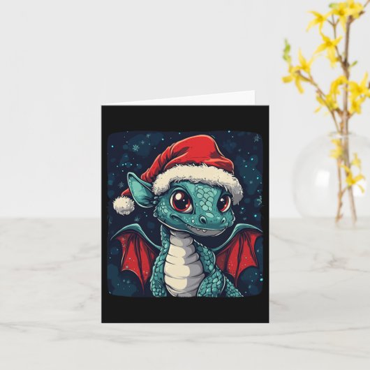 Leuke kerstwensen van een Schattigee feestdraak Kaart (Gele Bloem)