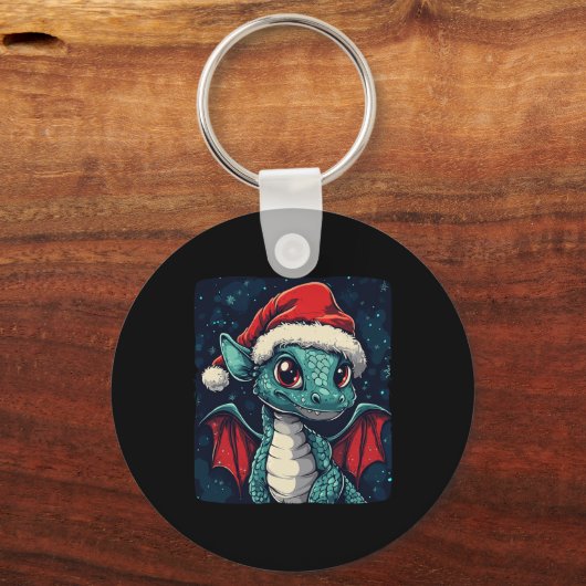 Leuke kerstwensen van een Schattigee feestdraak Sleutelhanger (Voorkant)
