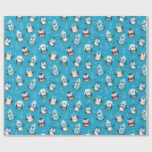 Leuke kerstwinterpinguïns cadeaupapier (Vlak)