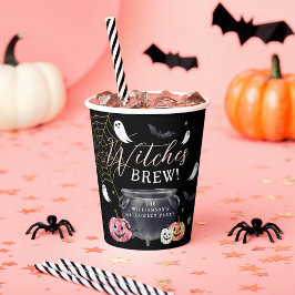 Leuke ketel heksen brouwen Halloween Party Zwart Papieren Bekers