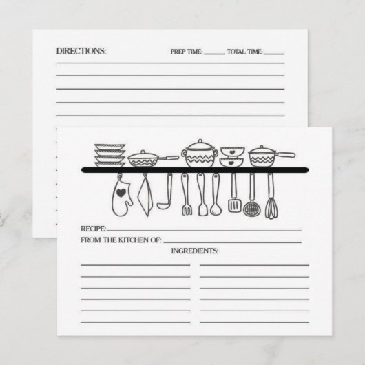Leuke keuken Gadgets Vrijgezellenfeest Recept Kaar Briefkaart (Voorkant / Achterkant)