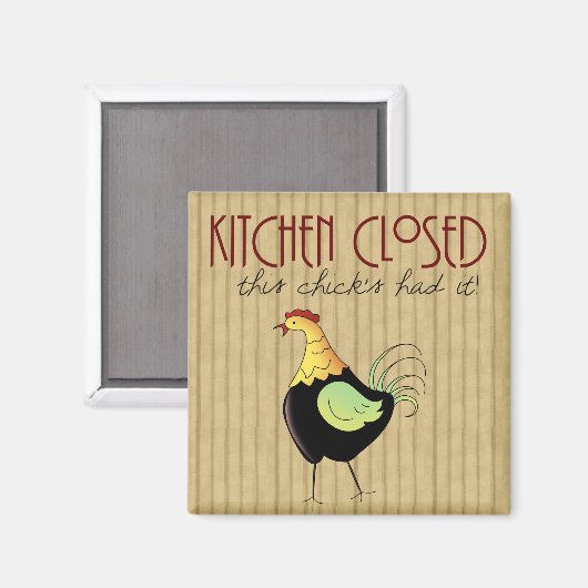 Leuke Keuken Gesloten Comic Chicken Magnet (Voorkant / Achterkant)
