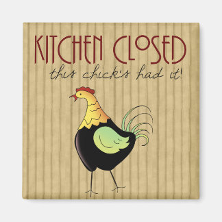 Leuke Keuken Gesloten Comic Chicken Magnet