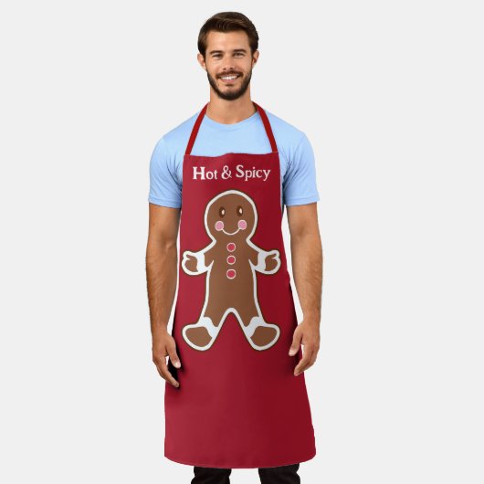 Leuke keuken schort met gemberkoek man (Gedragen)