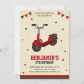 Leuke Kick Scooter Kids Verjaardagsfeestuitnodigin Kaart (Voorkant)
