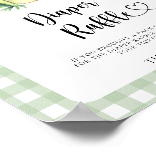 Leuke kikker baby shower - luierverloting poster (Hoek)