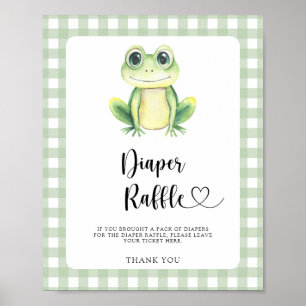 Leuke kikker baby shower - luierverloting poster