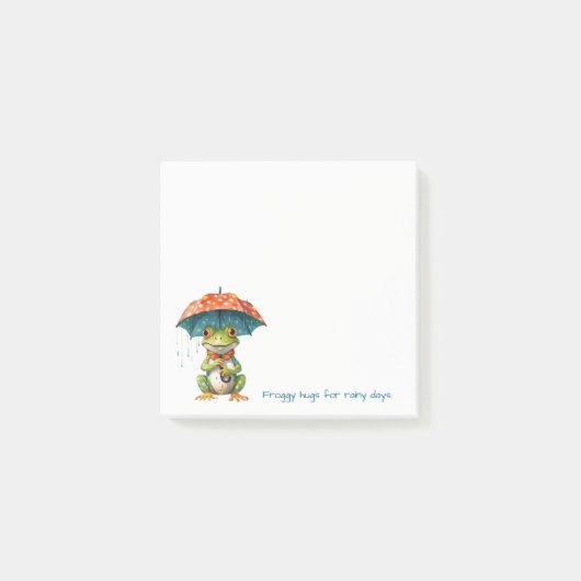 Leuke Kikker Notities – Regenachtige Dag Plezier Post-it® Notes (Voorkant)