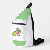 Leuke kikker, paddenstoelen en vlinder sling bag (Rechterhoek)