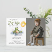 Leuke kikker-tastische foto verjaardagsfeest uitno kaart (Staand voorkant)