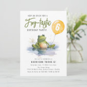 Leuke kikker-tastische verjaardagsfeestje uitnodig kaart (Staand voorkant)