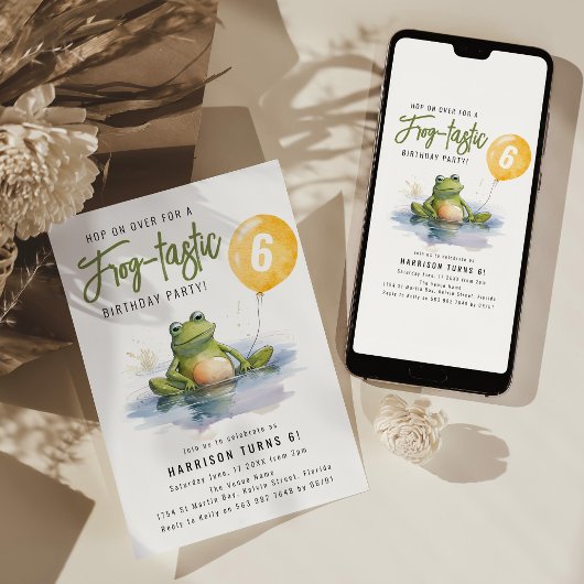 Leuke kikker-tastische verjaardagsfeestje uitnodig kaart