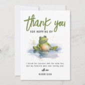 Leuke kikker thema verjaardagsfeestje dank je kaar kaart (Voorkant)