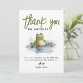 Leuke kikker thema verjaardagsfeestje dank je kaar kaart (Staand voorkant)