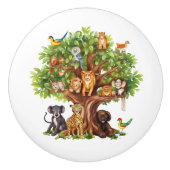 Leuke kinder baby unisex oerwoud dieren keramische knop (Voorkant)