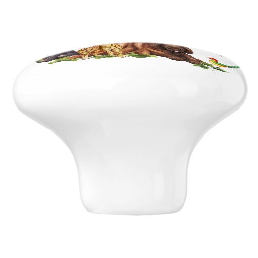 Leuke kinder baby unisex oerwoud dieren keramische knop (Zijkant)