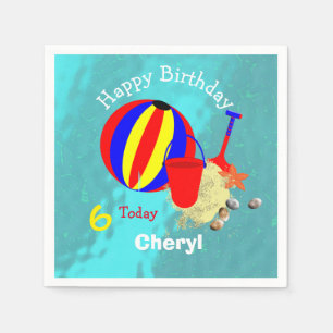 Leuke Kinder Beach Games gepersonaliseerd Servet