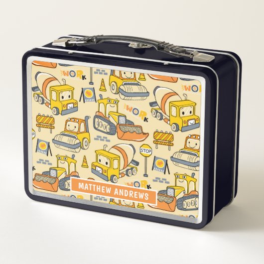 Leuke Kinder Bouwvoertuigen Gepersonaliseerde Naam (Achterkant)