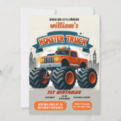 Leuke kinder Boy Cars Cool Monster Truck 1e Verjaa Kaart (Voorkant)