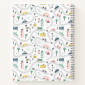 Leuke Kinder Cartoon Wegen Auto's Hand getrokken P Notitieboek (Achterkant)