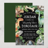 Leuke Kinder dinosaurus verjaardag Kaart (Voorkant / Achterkant)