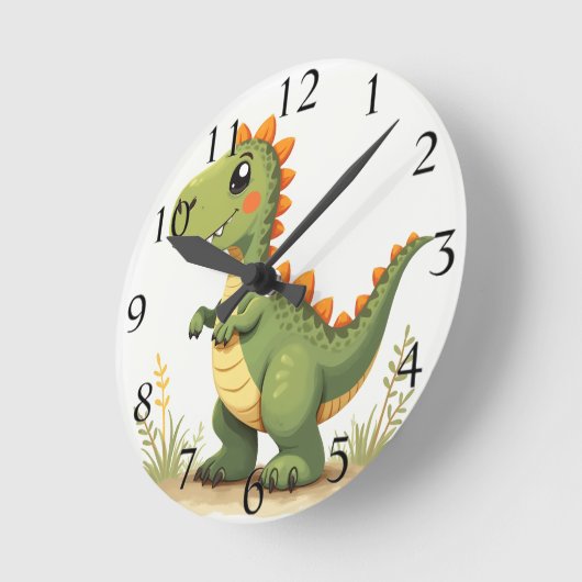Leuke kinder dinosaurus wandklok (Hoek)