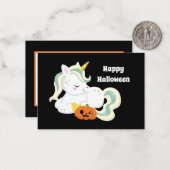 Leuke kinder eenhoorn voeg sentiment Halloween toe Notitiekaartje (Voorkant / Achterkant in situ)