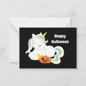 Leuke kinder eenhoorn voeg sentiment Halloween toe Notitiekaartje (Voorkant)