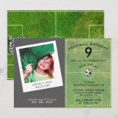 Leuke Kinder Football, Foto QR Code Verjaardagsfee Kaart (Voorkant / Achterkant)