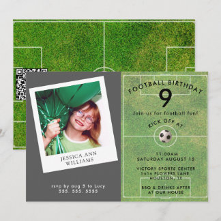 Leuke Kinder Football, Foto QR Code Verjaardagsfee Kaart
