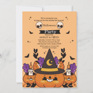 Leuke kinder Halloween-feest uitnodiging voor spoo