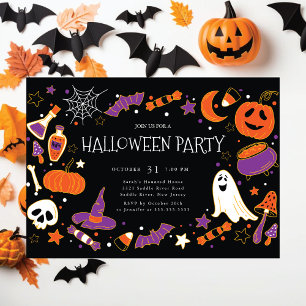 Leuke kinder Halloween-feestje Kaart