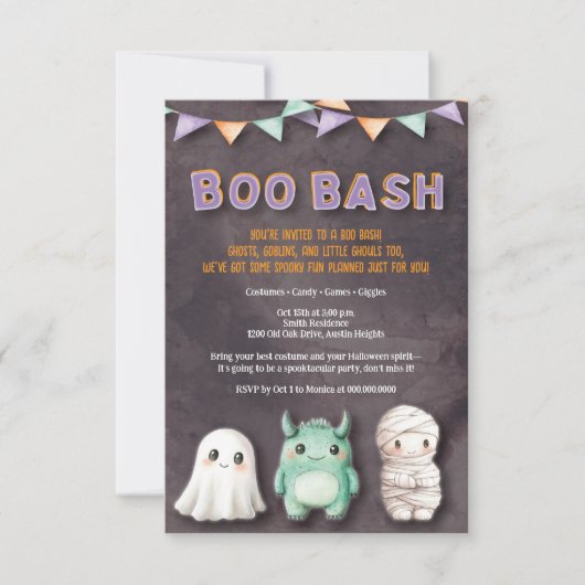 Leuke kinder Halloween-feestje Kaart (Voorkant)