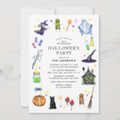 Leuke Kinder Halloween Feestje Kaart (Voorkant)
