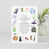 Leuke Kinder Halloween Feestje Kaart (Staand voorkant)