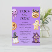 Leuke Kinder Halloween-feestuitnodiging Kaart (Staand voorkant)