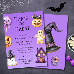 Leuke Kinder Halloween-feestuitnodiging Kaart