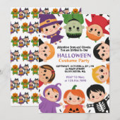 Leuke Kinder Halloween Kostuum Feest Uitnodiging (Voorkant / Achterkant)